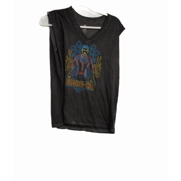 Disney Marvel Womens Gray Tank Top Cotton Graphic Shang-Chi V Neck Sleeveless M - Picture 1 of 8